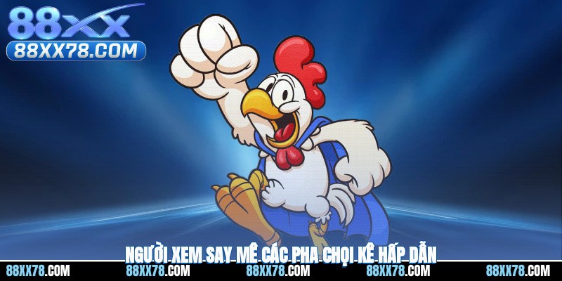 Người xem say mê các pha chọi kê hấp dẫn